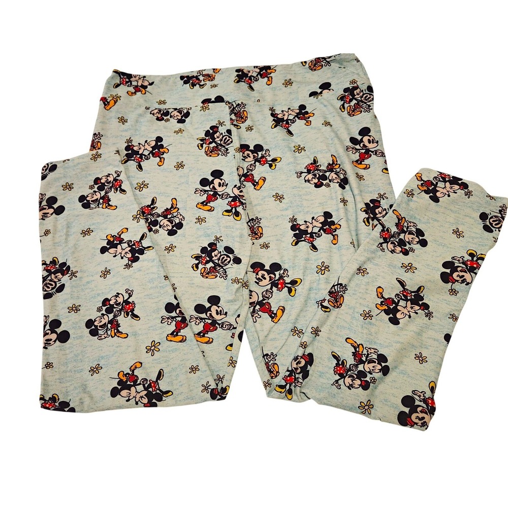 Disney Parks Mickey & Minnie All-Over Print Buttery Soft Ankle Leggings Womens L